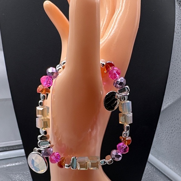 BP Pink and Silver Beaded Bracelet - Picture 2 of 5